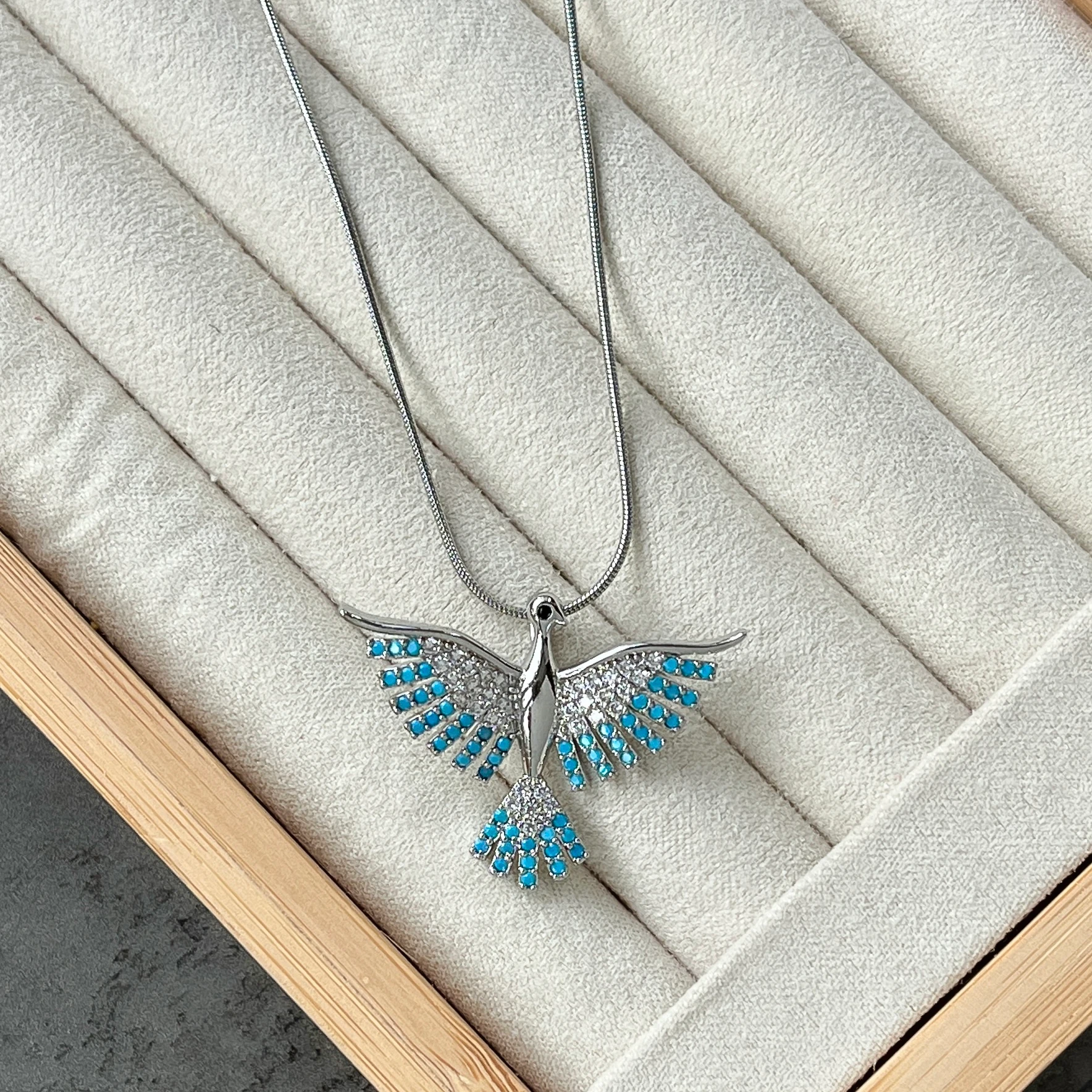 Çelik Anka Kuşu Kolye - Silver