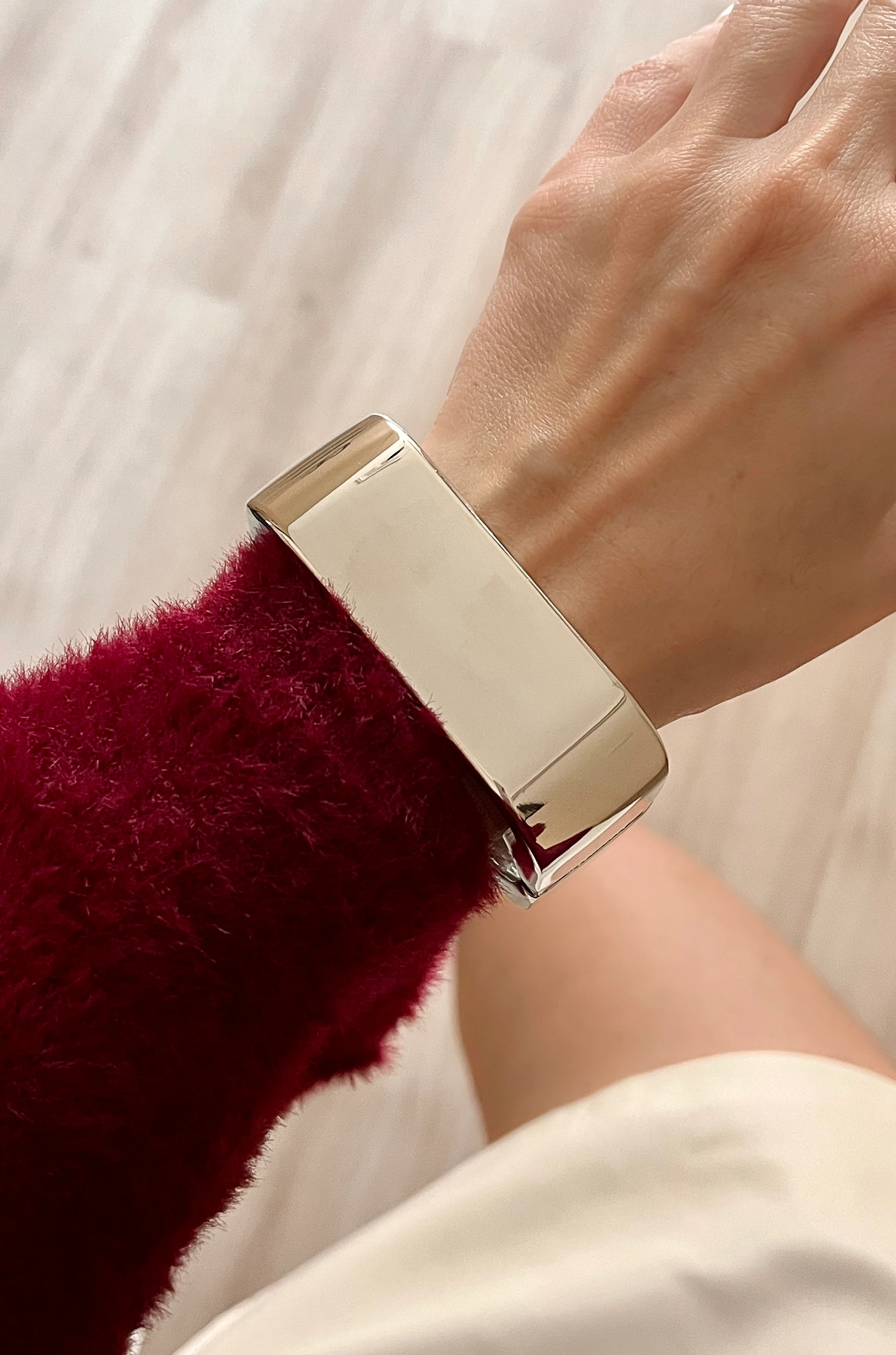 Silver Kalın Kelepçe Bileklik - Model 3