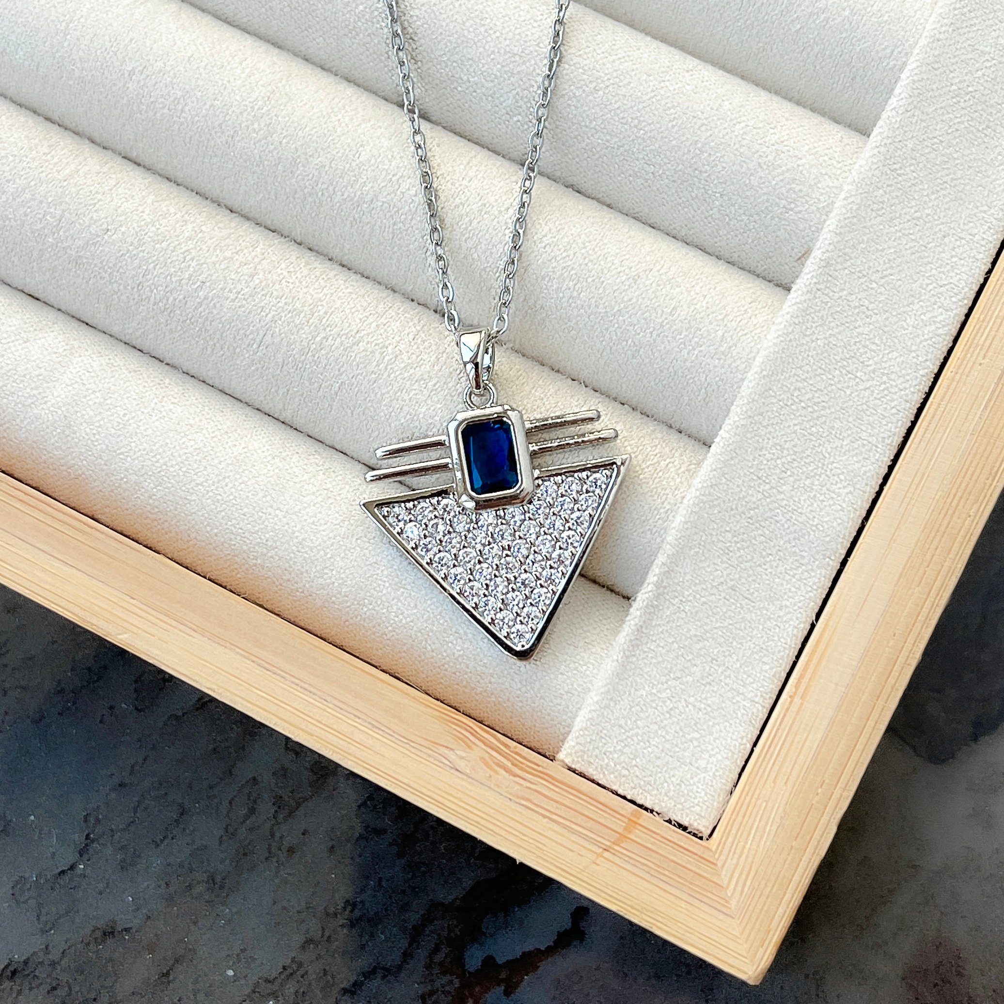Silver - Lacivert Taşlı