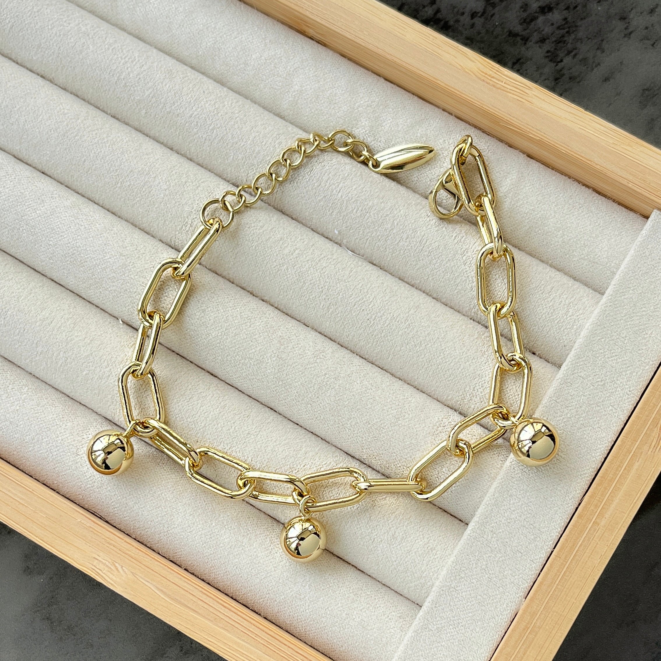 Sallantılı Model Zincir Bileklik - 14K