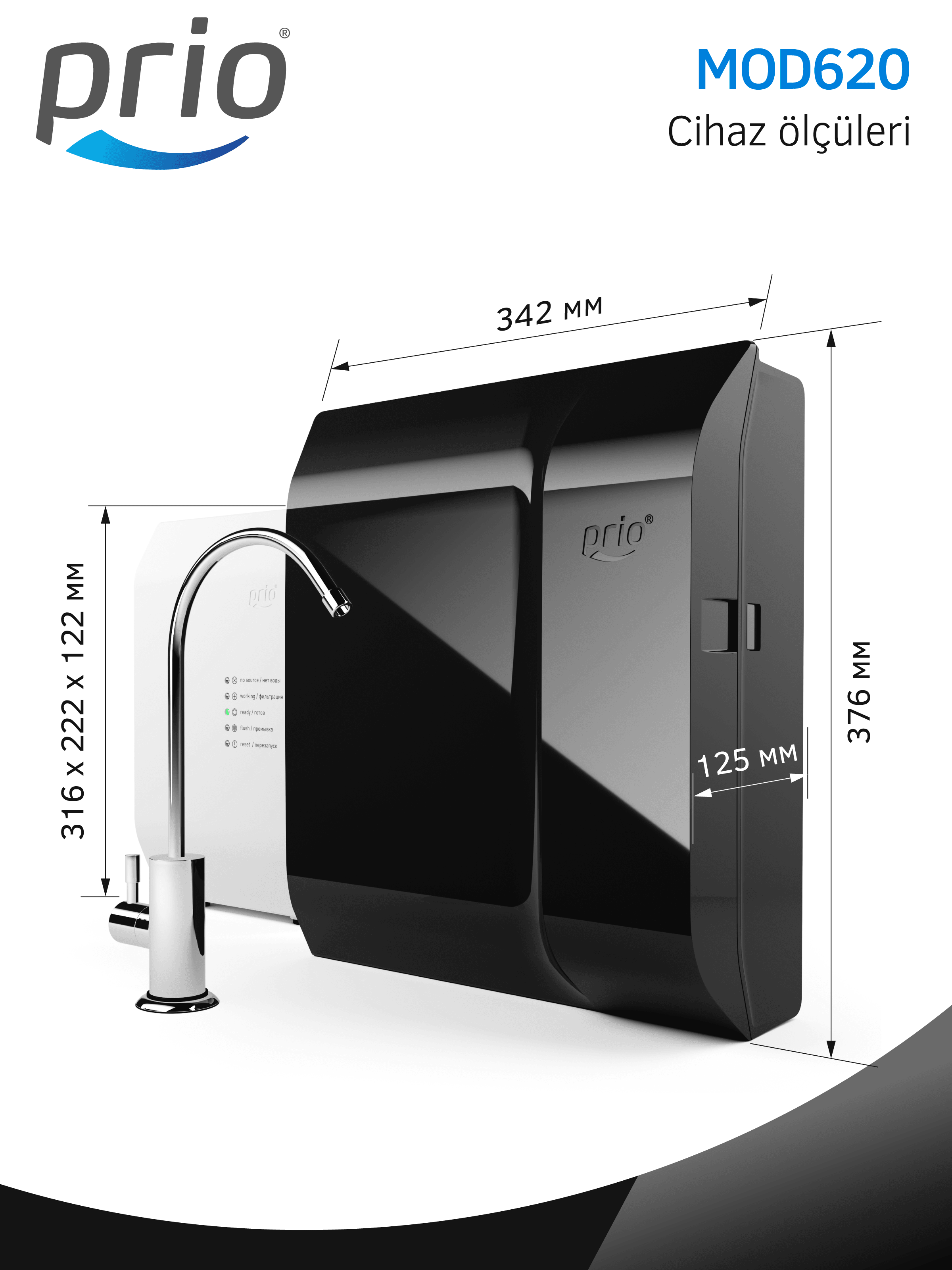 Prio MOD620 Tanksız Direkt Akışlı Pompalı Su Arıtma Cihazı