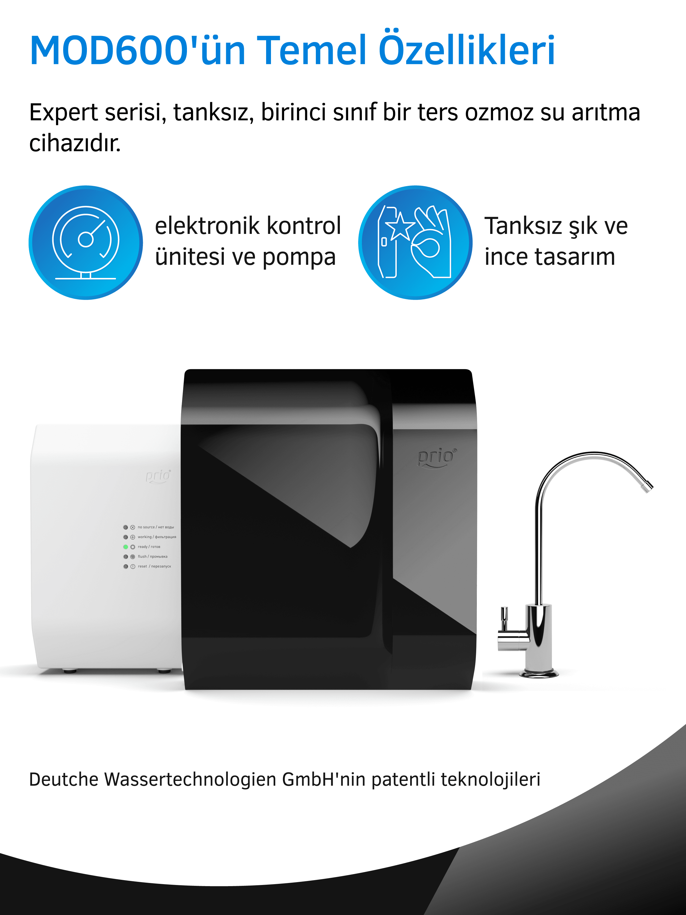 Prio MOD600 Tanksız Direkt Akışlı Pompalı Su Arıtma Cihazı