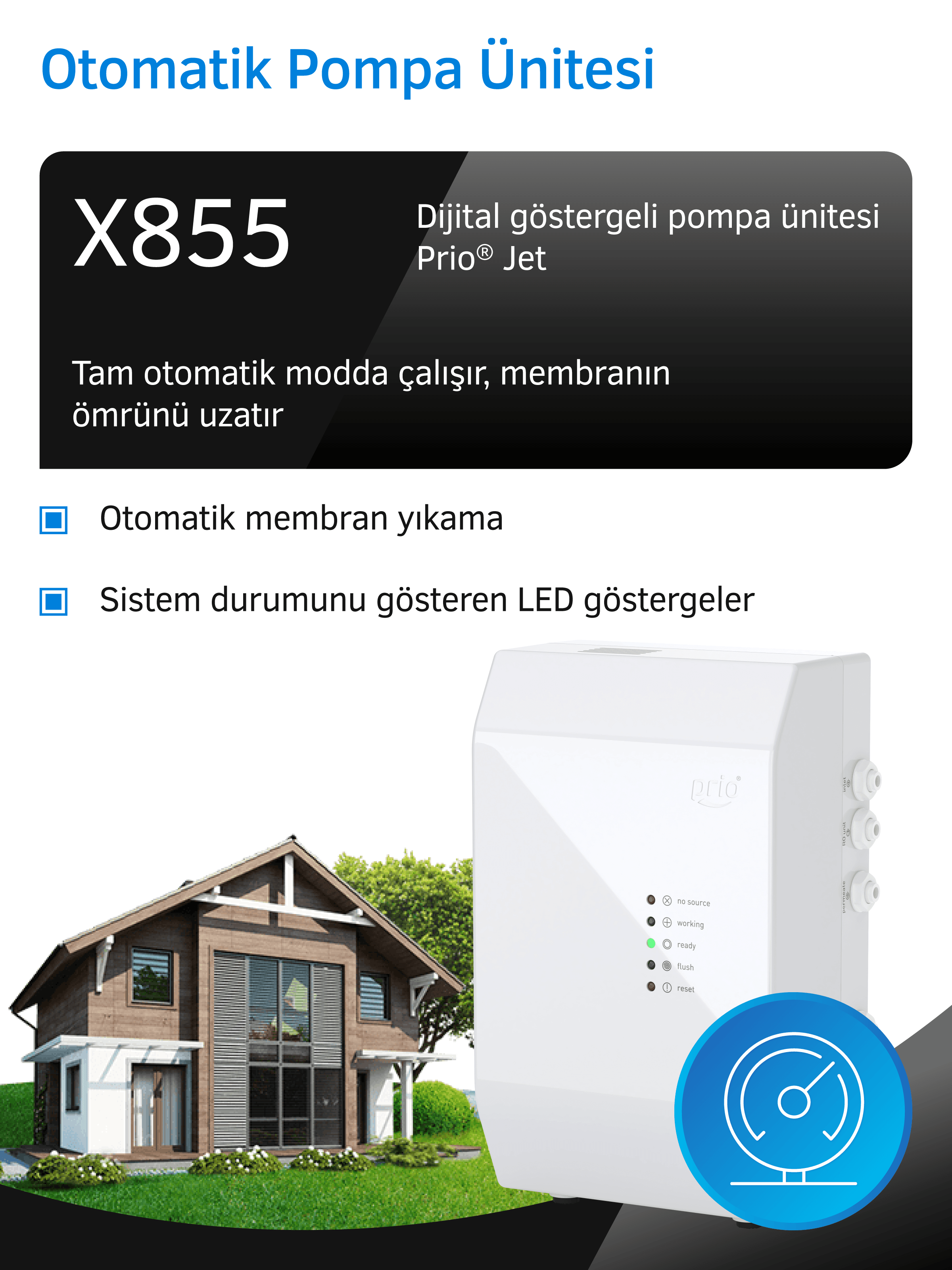 Prio MOD620 Tanksız Direkt Akışlı Pompalı Su Arıtma Cihazı