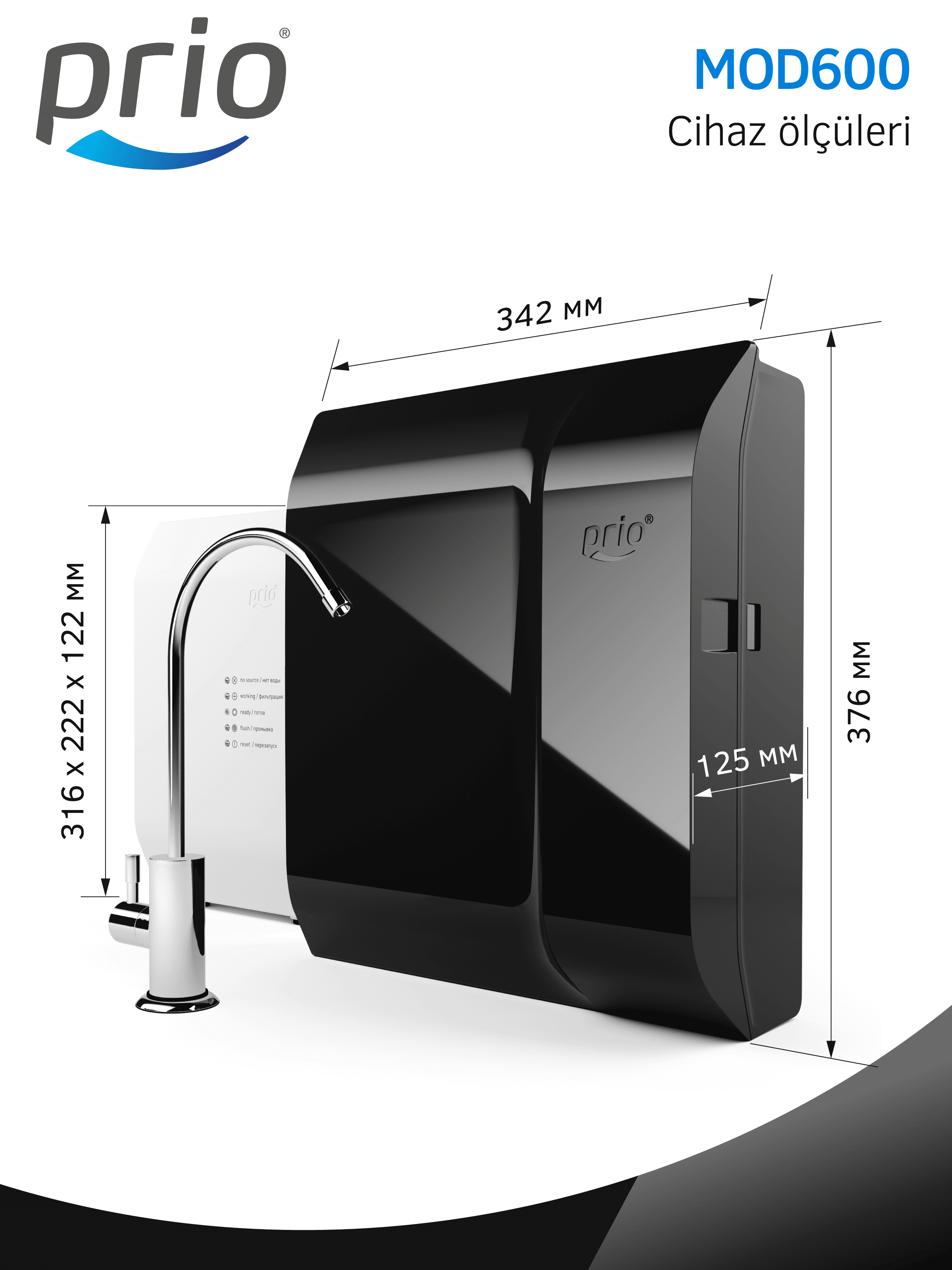 Prio MOD600 Tanksız Direkt Akışlı Pompalı Su Arıtma Cihazı