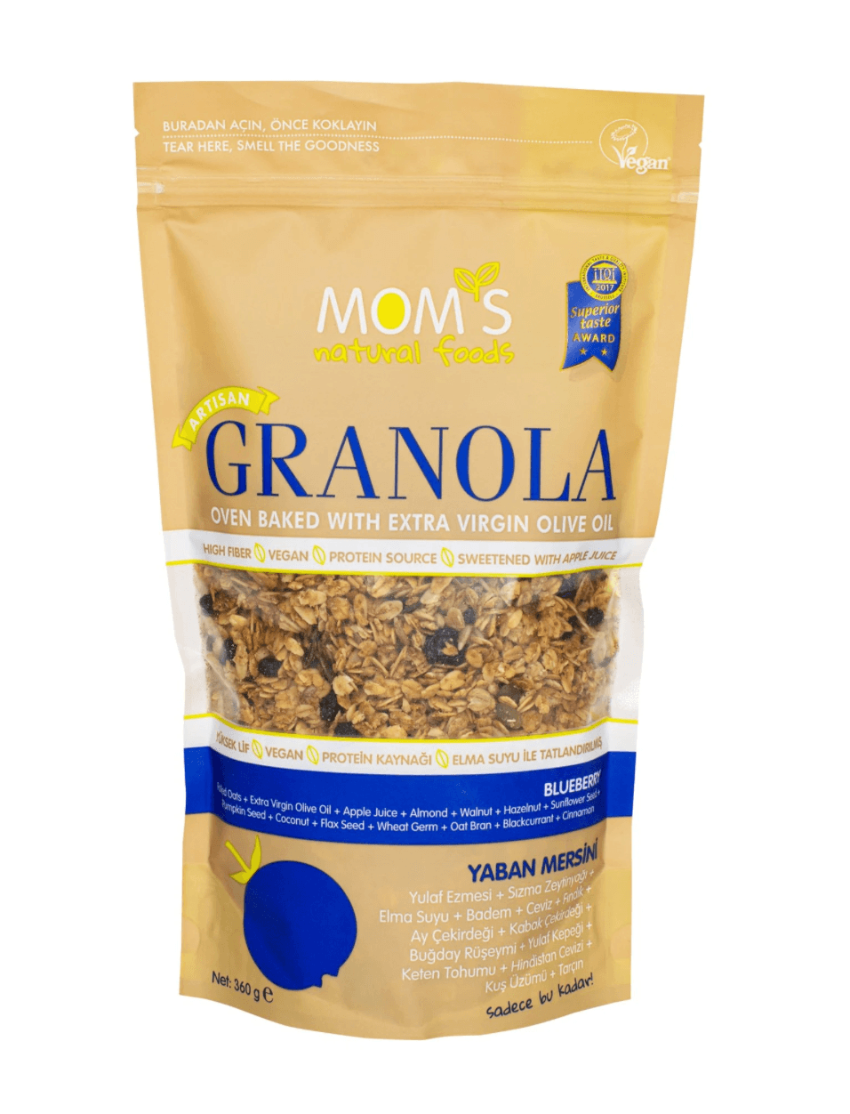 Moms Yaban Mersinli Granola 360 Gr