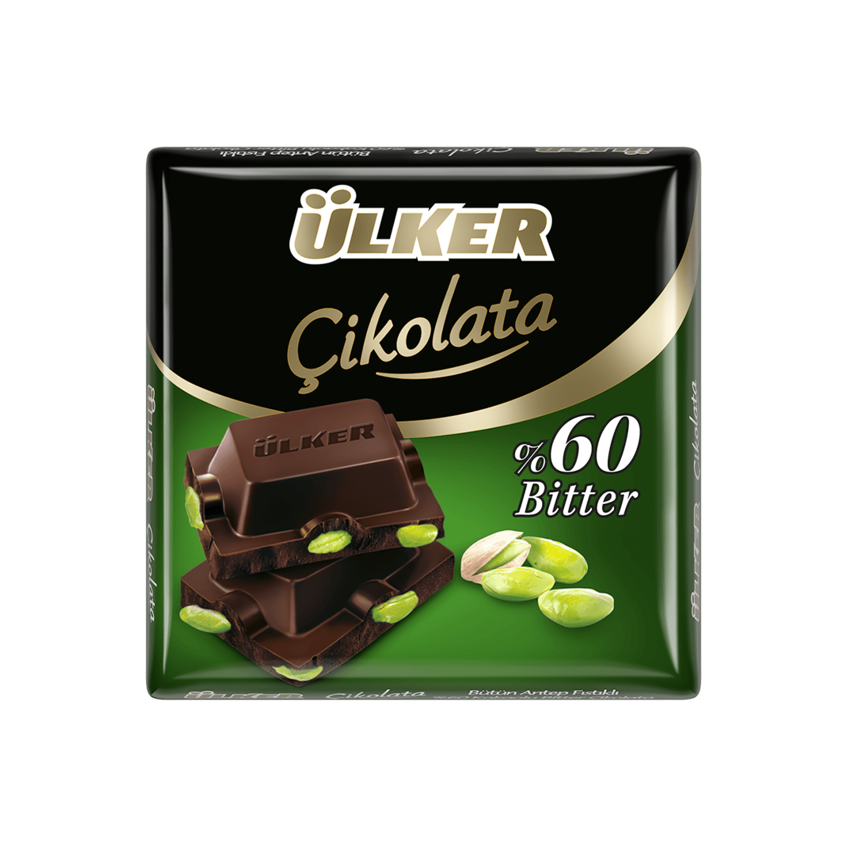 Ülker Kare %60 Bitter Antep Fıstıklı 65 Gr