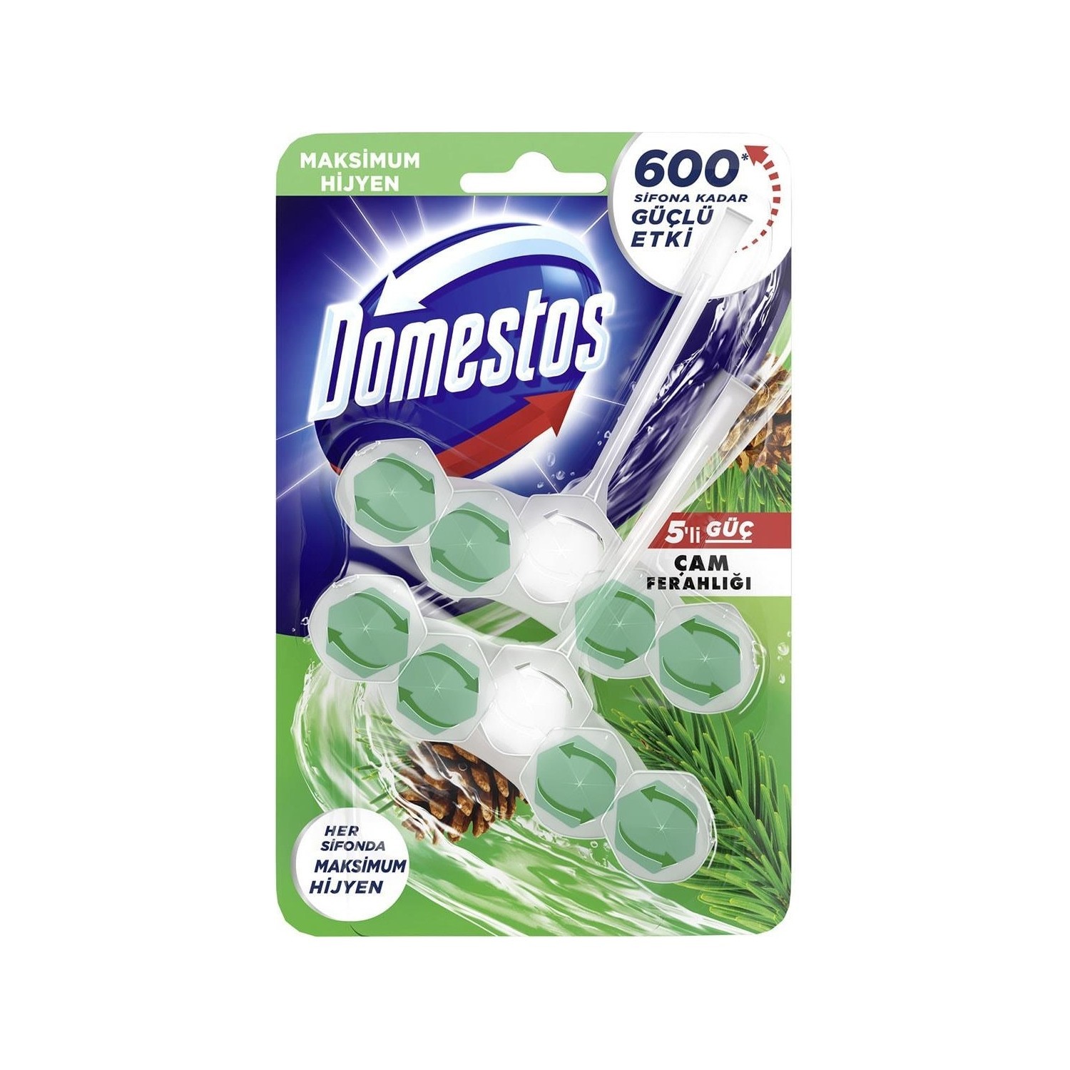 Domestos Wc Blok 5'li Güç Çam Ferahlığı 110 Gr