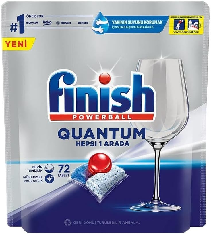 Finish Quantum Hepsi Bir Arada Bulaşık Deterjanı 72'li