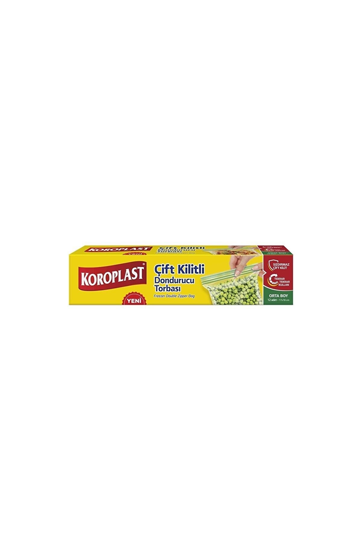 Koroplast Çift Kilitli Dondurucu Torbası Orta Boy 17x18 Cm