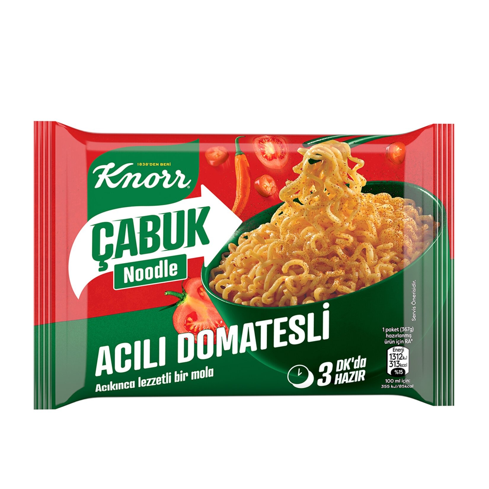 Knorr Çabuk Noodle Acılı Domatesli 67 Gr