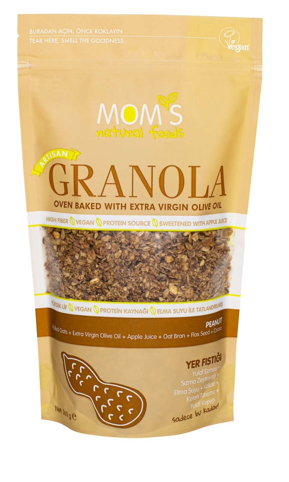 Moms Granola Yer Fıstıklı 360 Gr