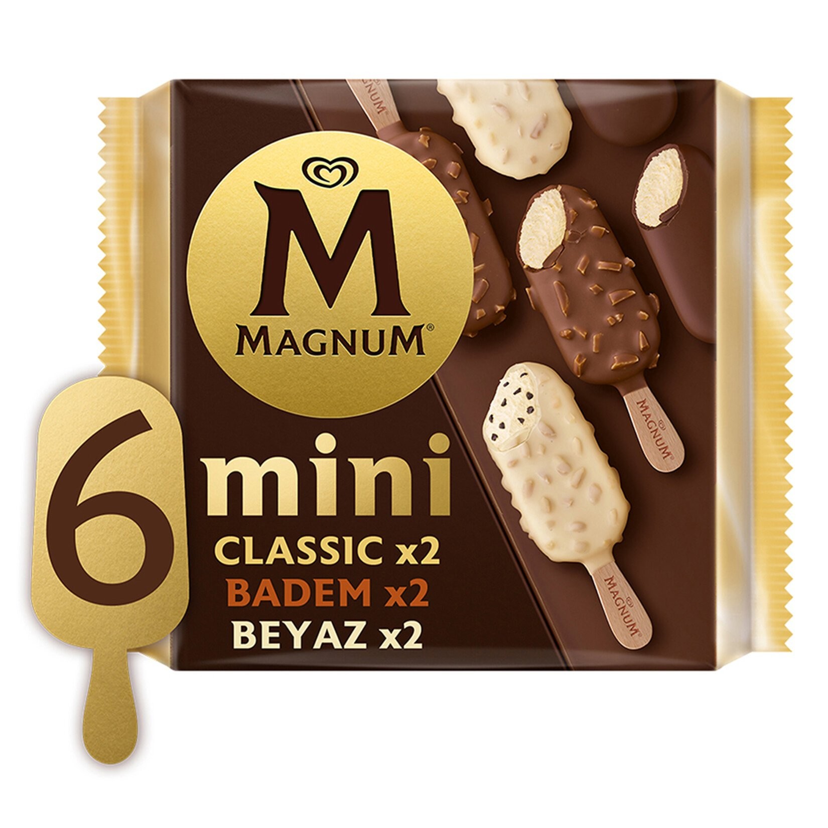 Magnum Mini Classic&Badem&Beyaz 345 Ml 6'lı