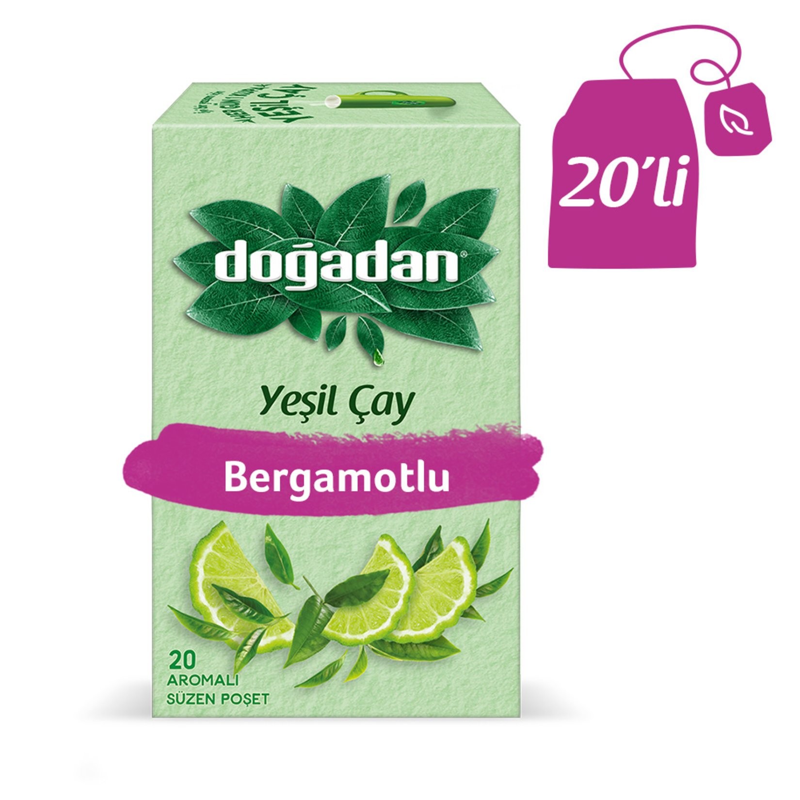 Doğadan Bergamot Aromalı Yeşil Çay 20'li