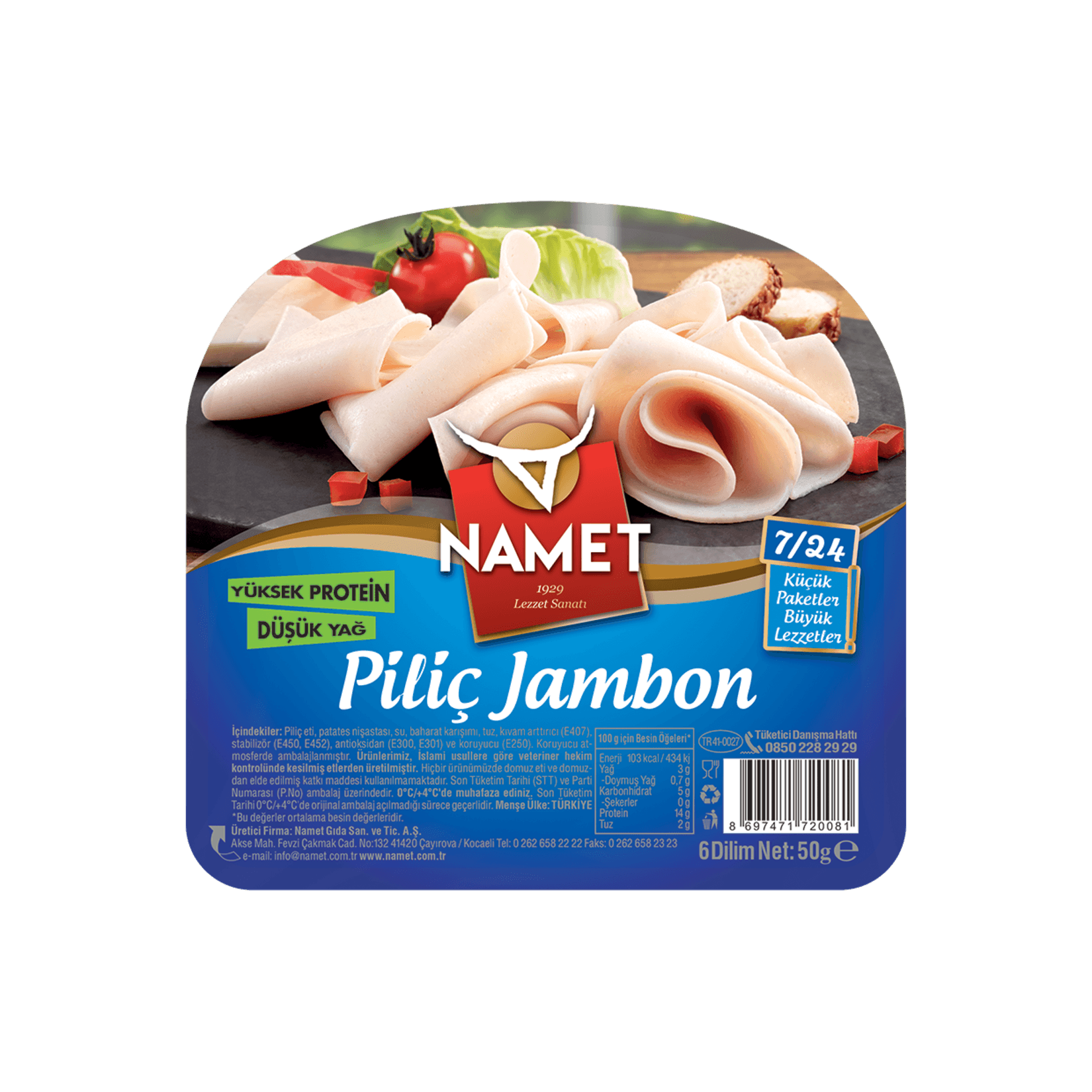 Namet 7/24 Piliç Jambon 50 Gr