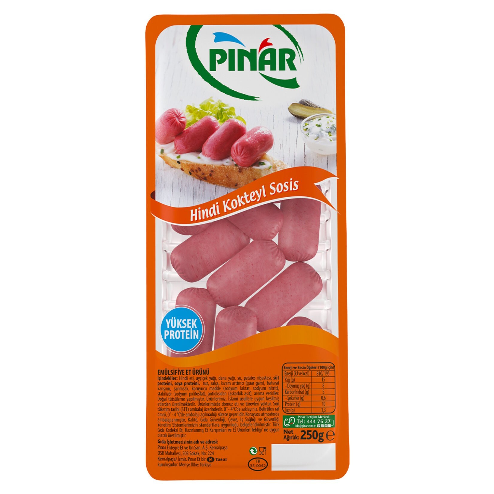 Pınar Hindi Kokteyl Sosis 250 Gr