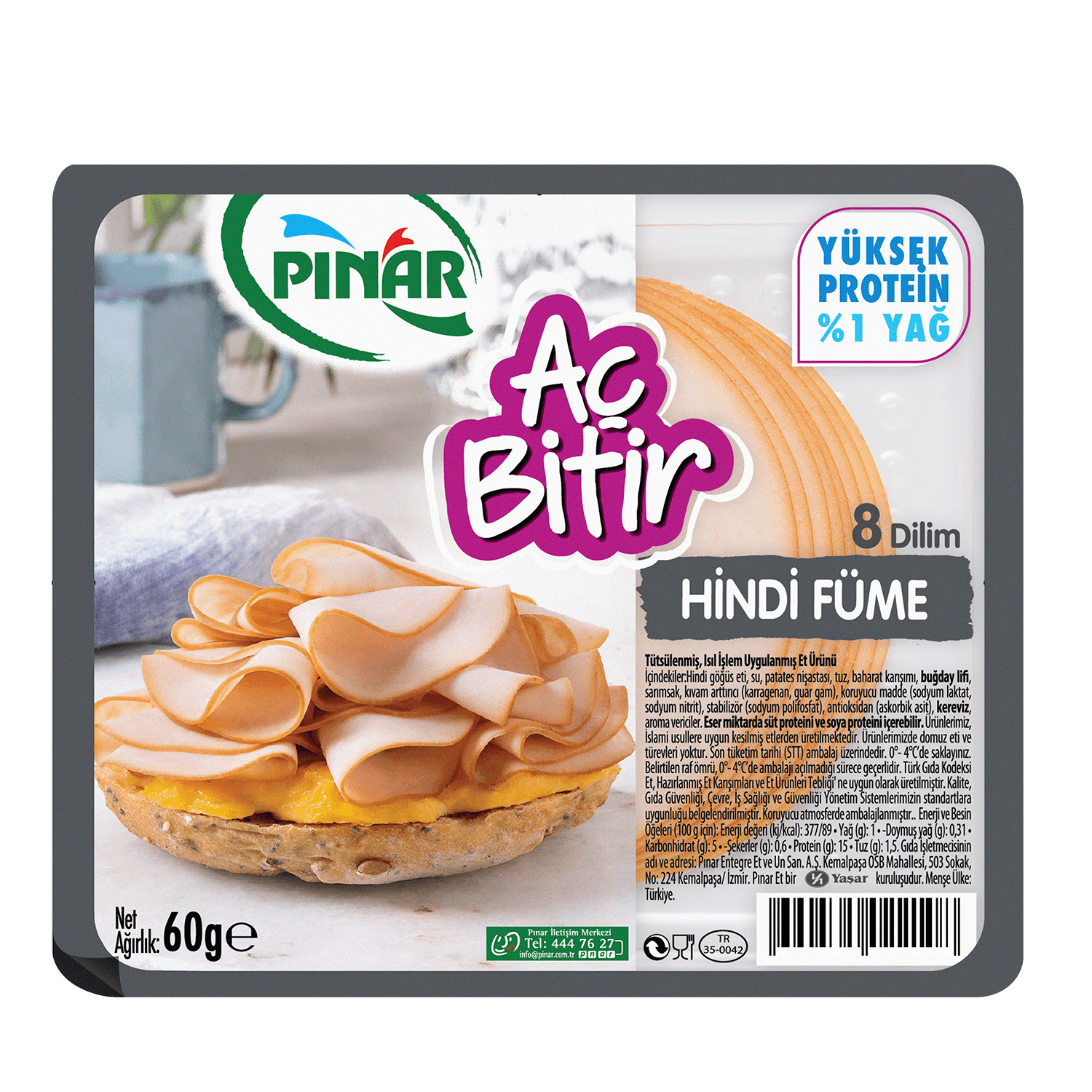 Pınar Aç Bitir Hindi Füme 60 Gr