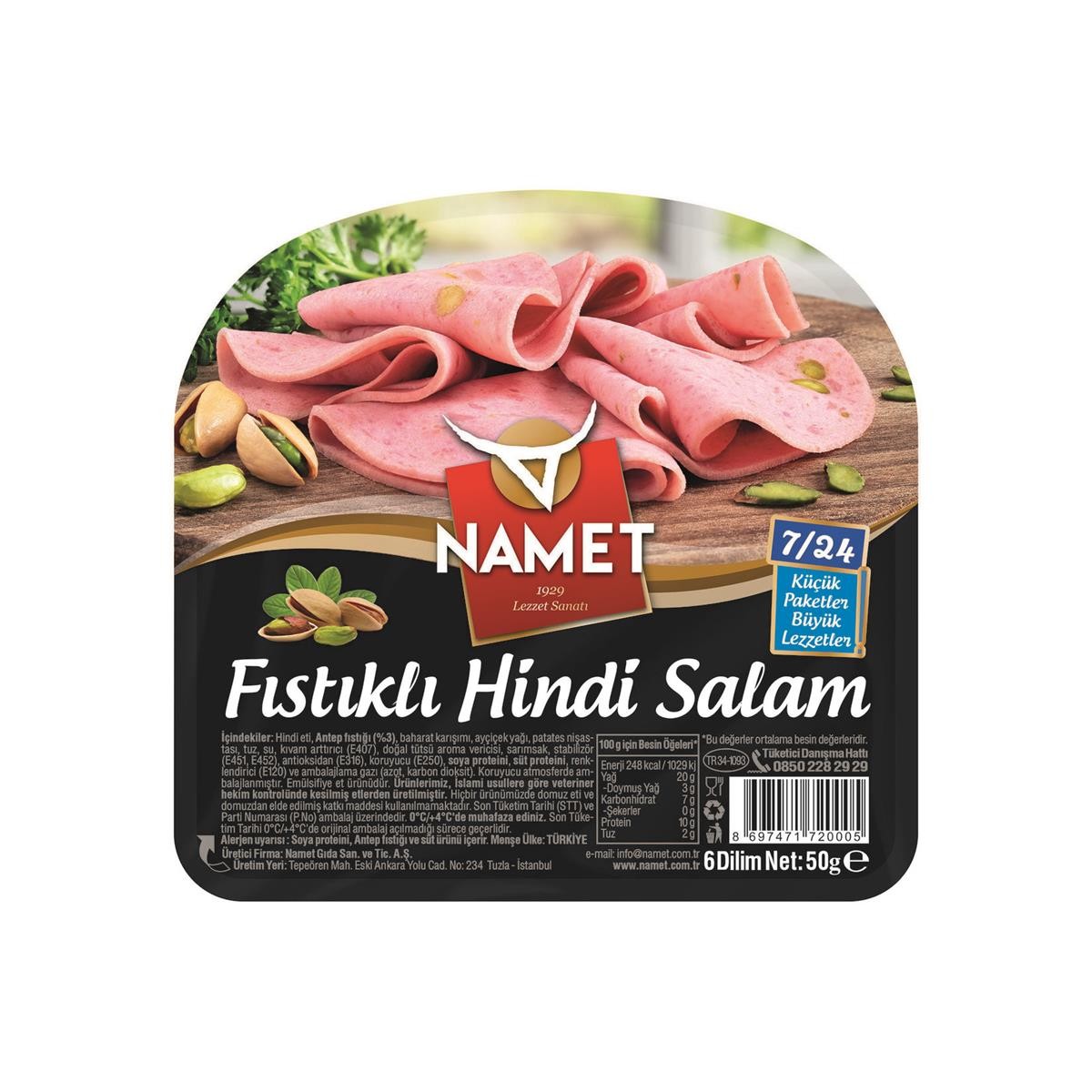 Namet 7/24 Hindi Salam Fıstıklı 50 Gr