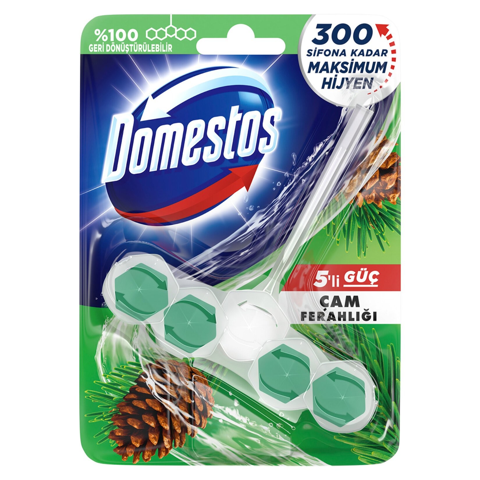 Domestos Wc Blok 5'li Güç Çam Ferahlığı 50 Gr