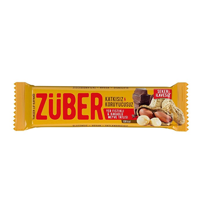 ZÜBER YER FISTIKLI VE KAKAOLU MEYVE BAR 40 G