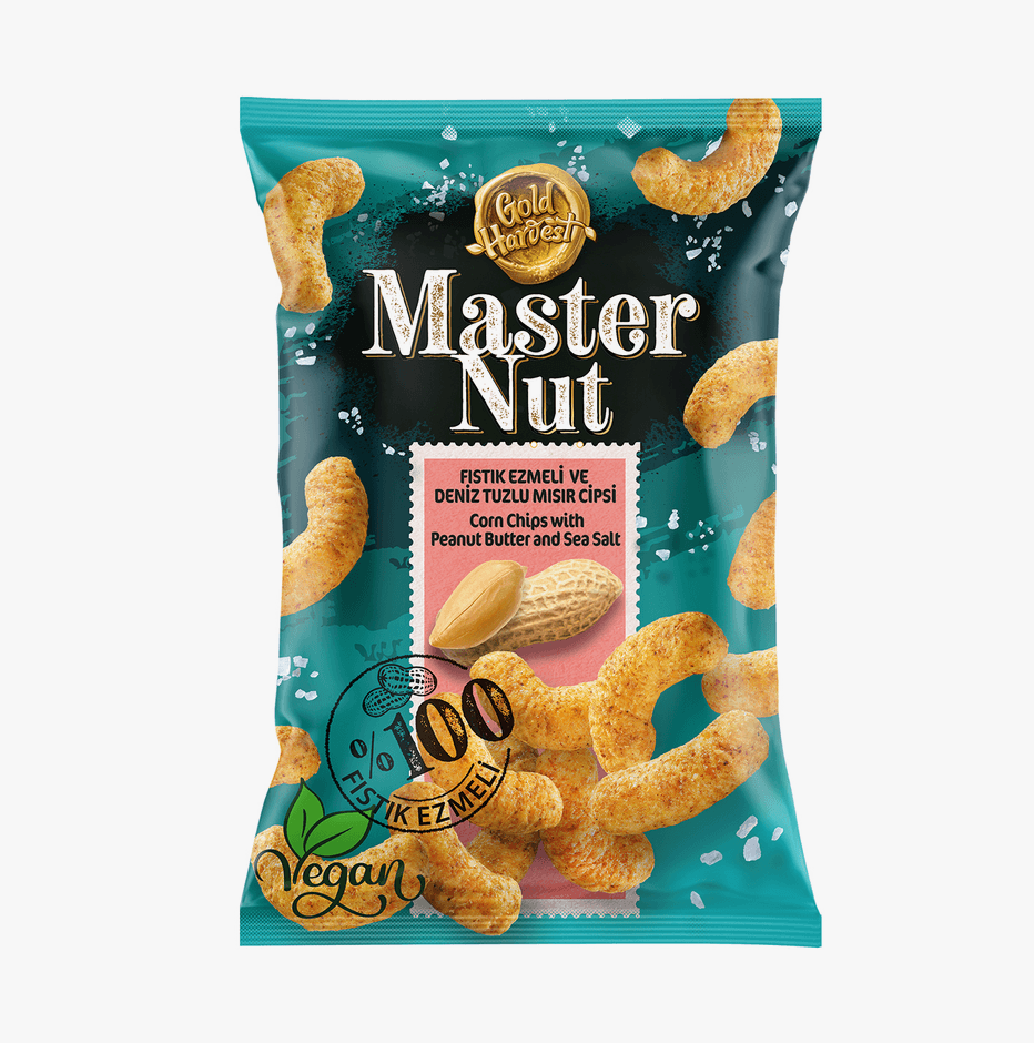 Master Nut Fıstık Ezmeli Deniz Tuzlu Mısır Cipsi 140 Gr