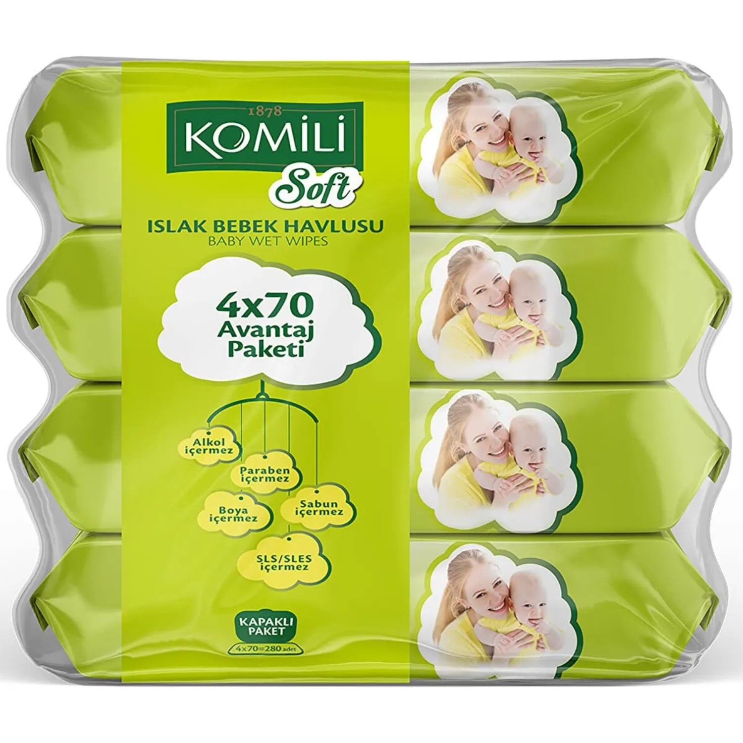 Komili Soft Islak Bebek Havlusu 4x70