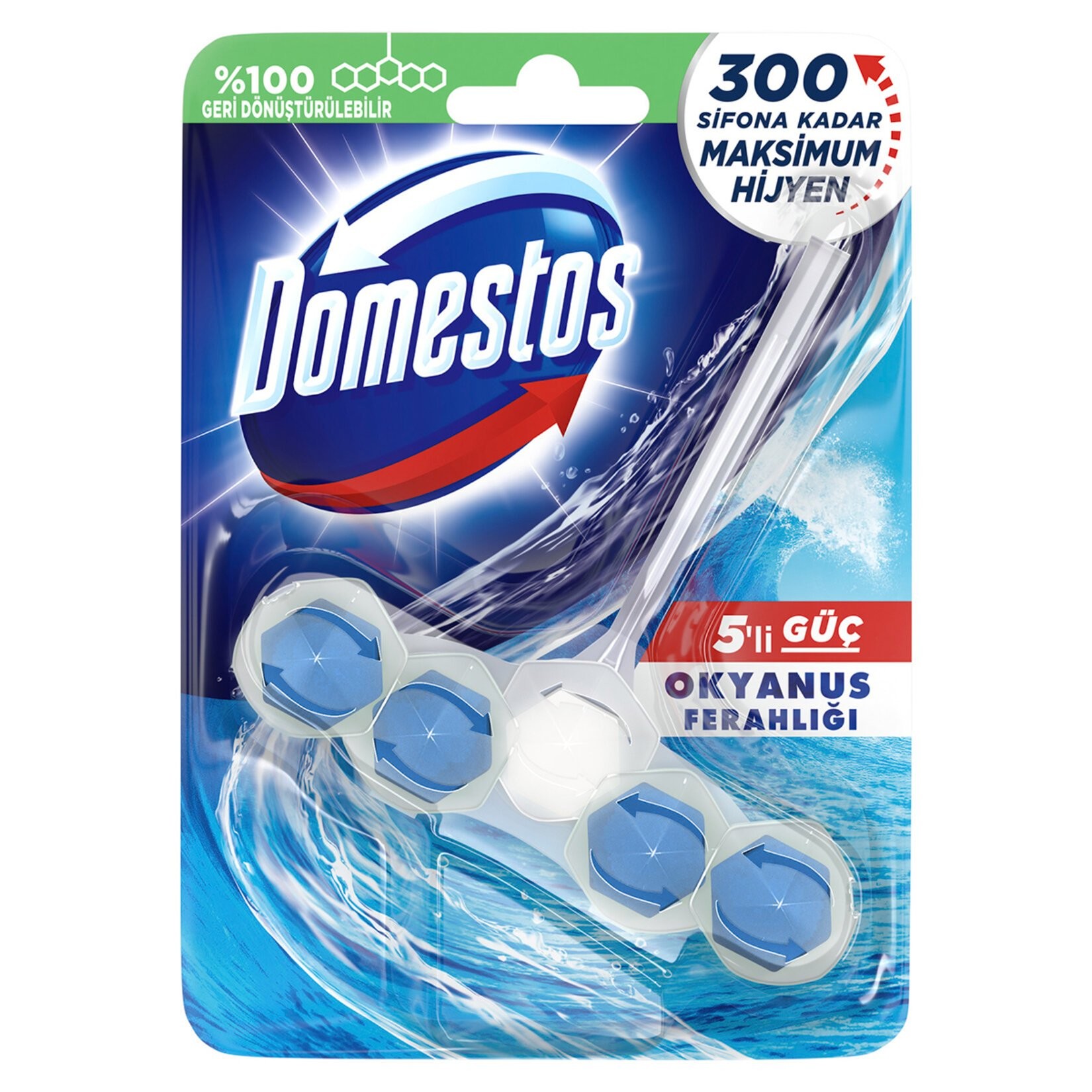 Domestos Wc Blok 5'li Güç Okyanus Ferahlığı 50 Gr