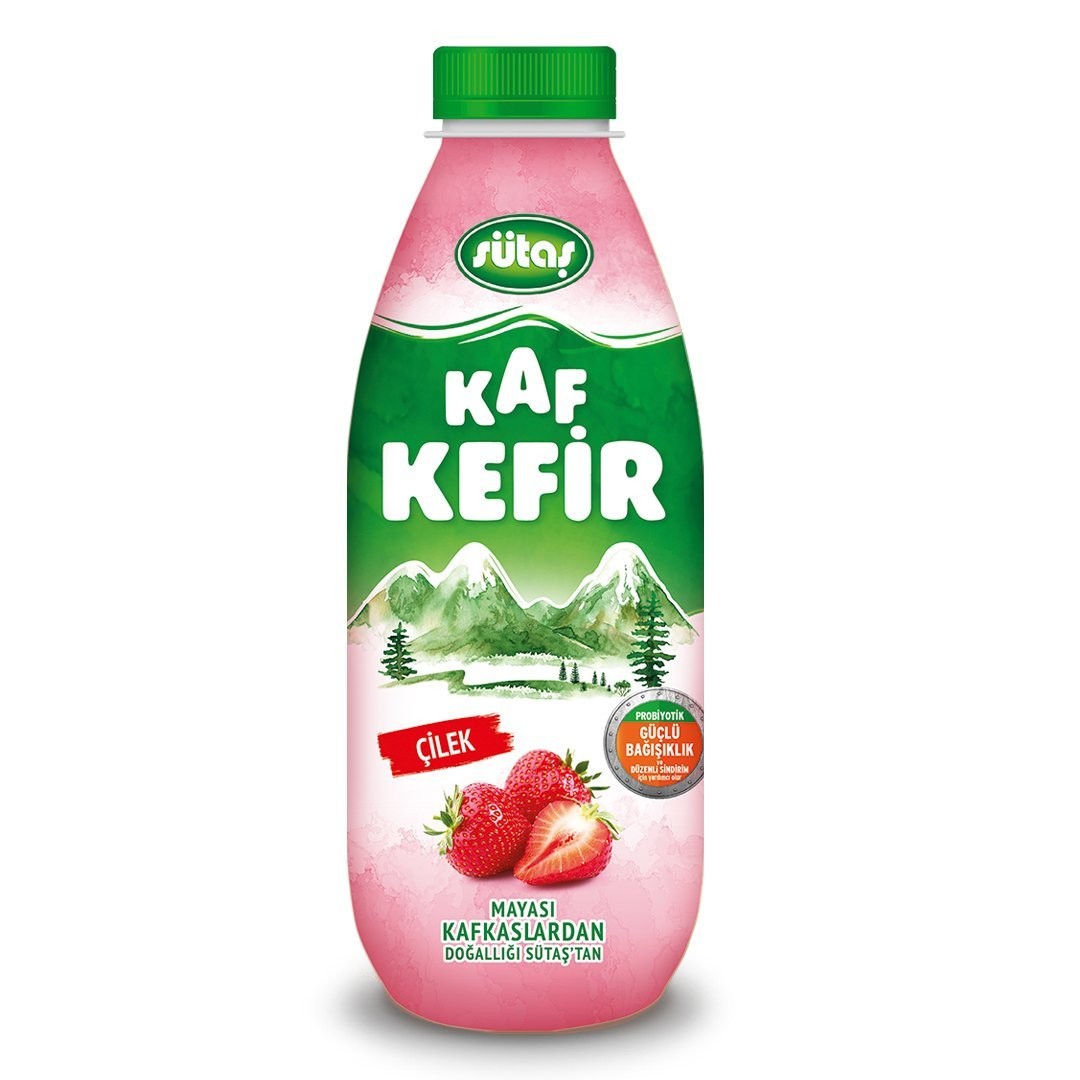 Sütaş Kaf Kefir Çilek 1 L