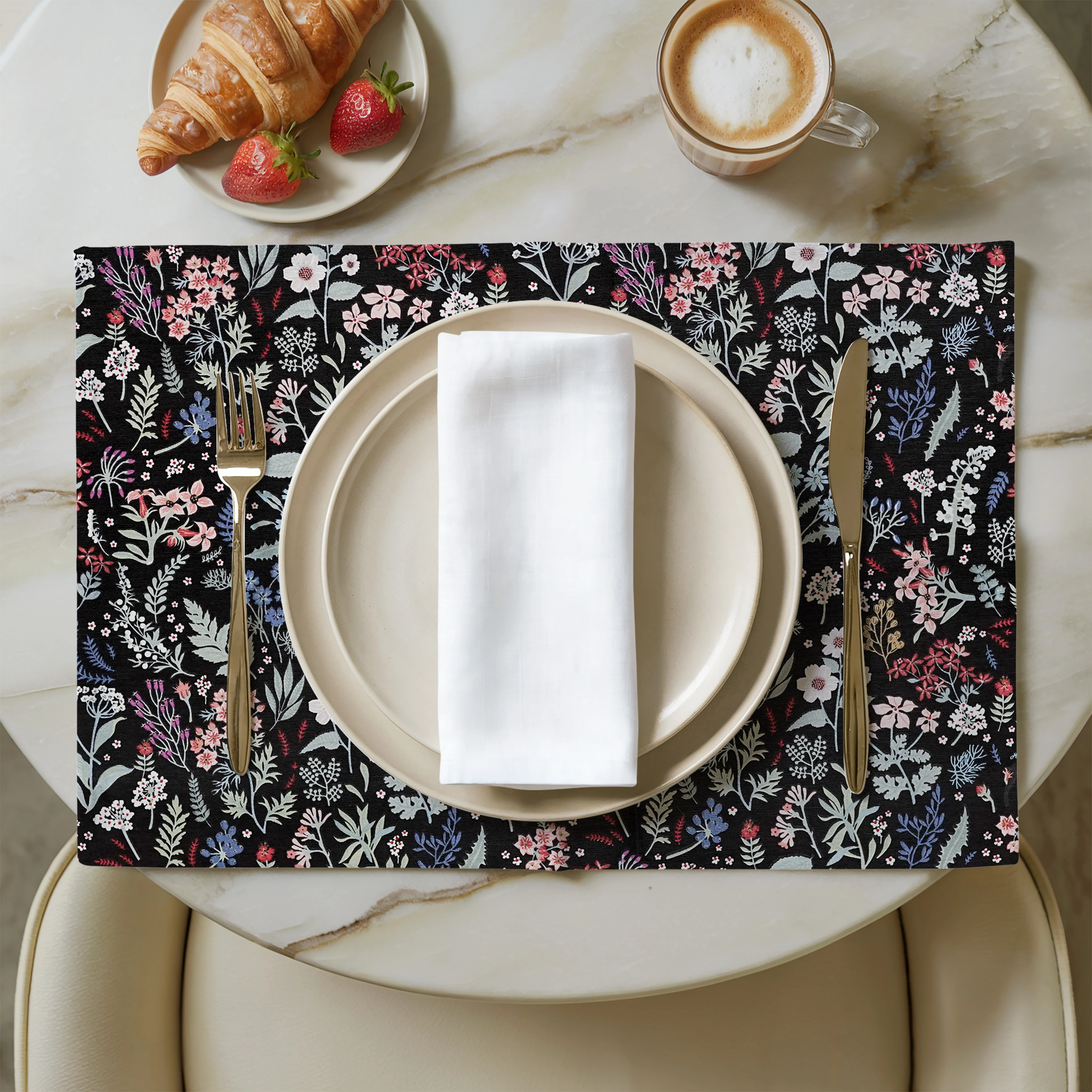 Çiçek Bahçesi Keten Servis Altlığı 6 Adet