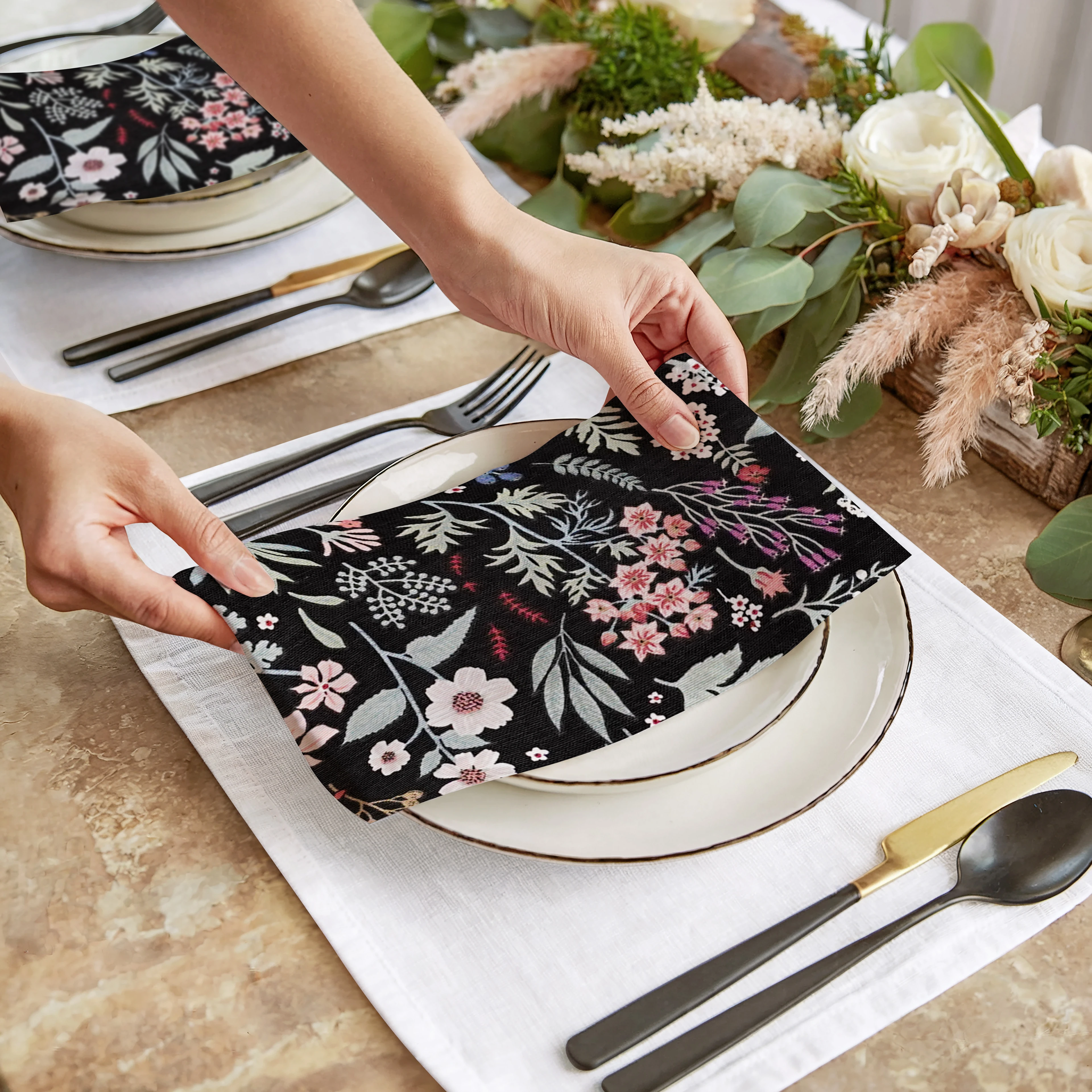 Çiçek Bahçesi Keten Peçete