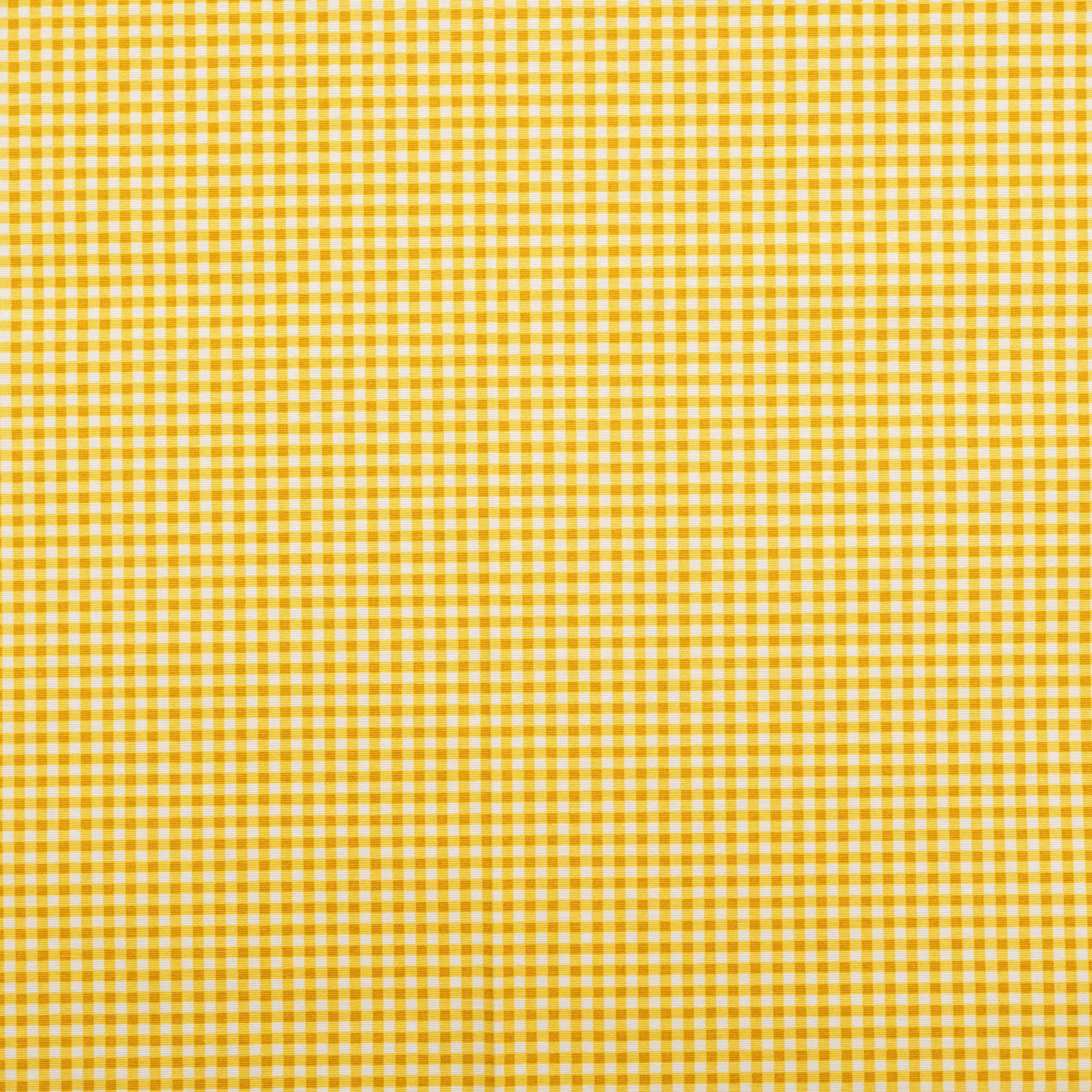 Sarı Pötikare Desenli Keten Masa Örtüsü Dertsiz Kumaş