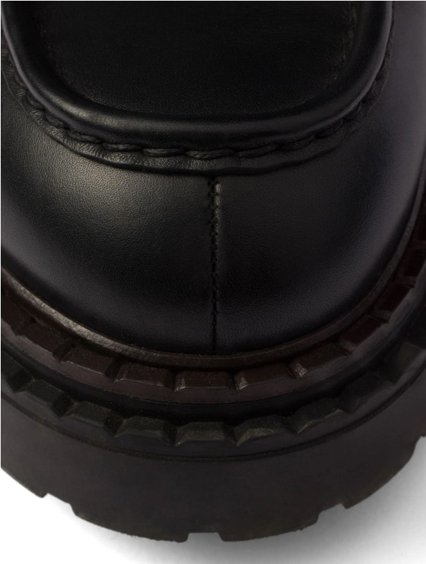 Deri Metal Logolu Erkek Loafers