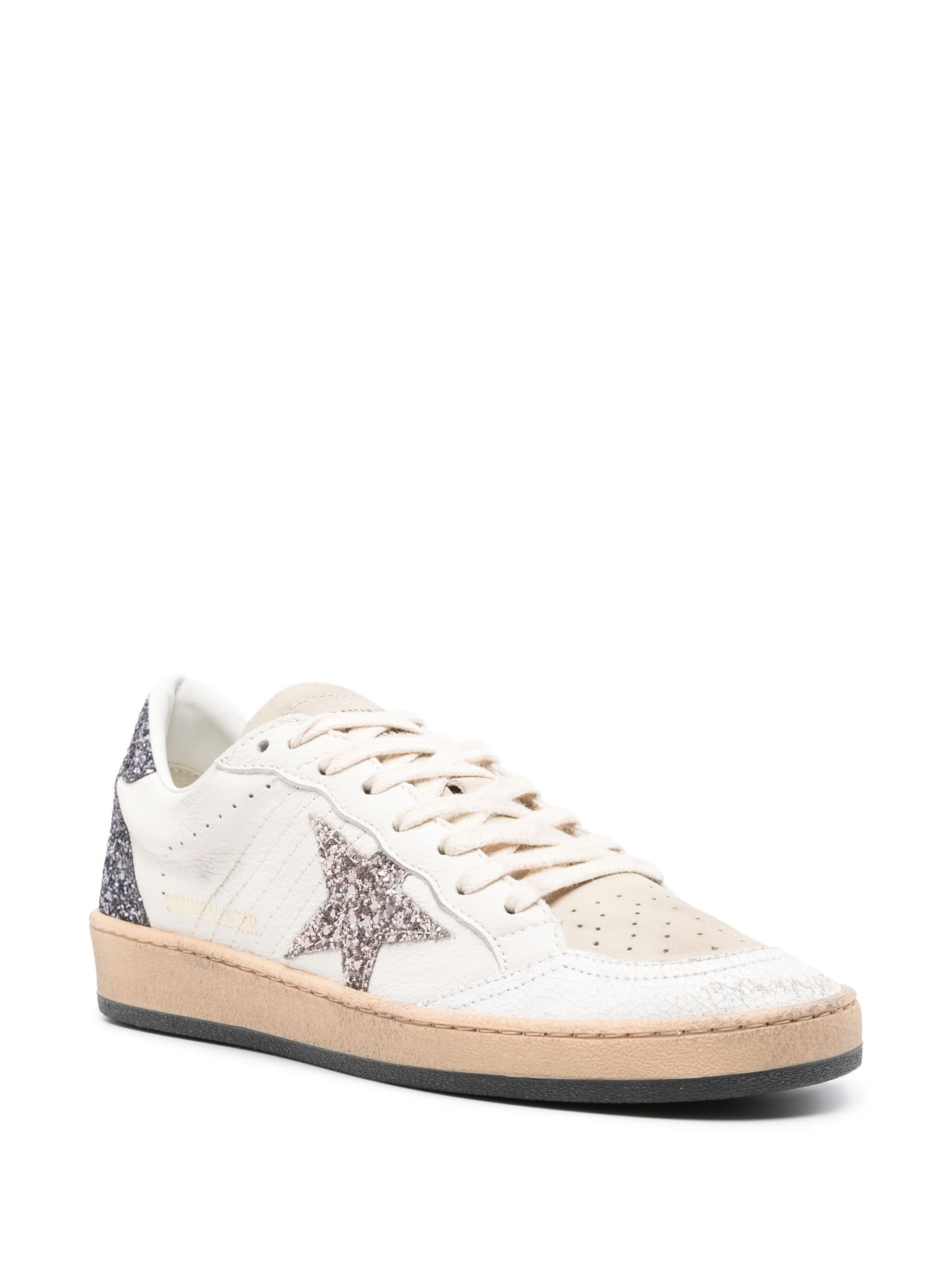 Ball Star Glittered Leather Sneakers