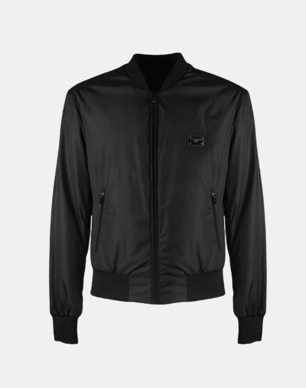 Plaque Bomber Jacket In Black