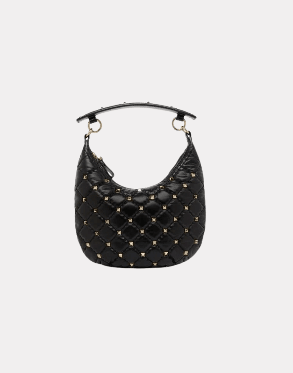 Mini Hobo Rockstud Spike Nero Hobo Bag