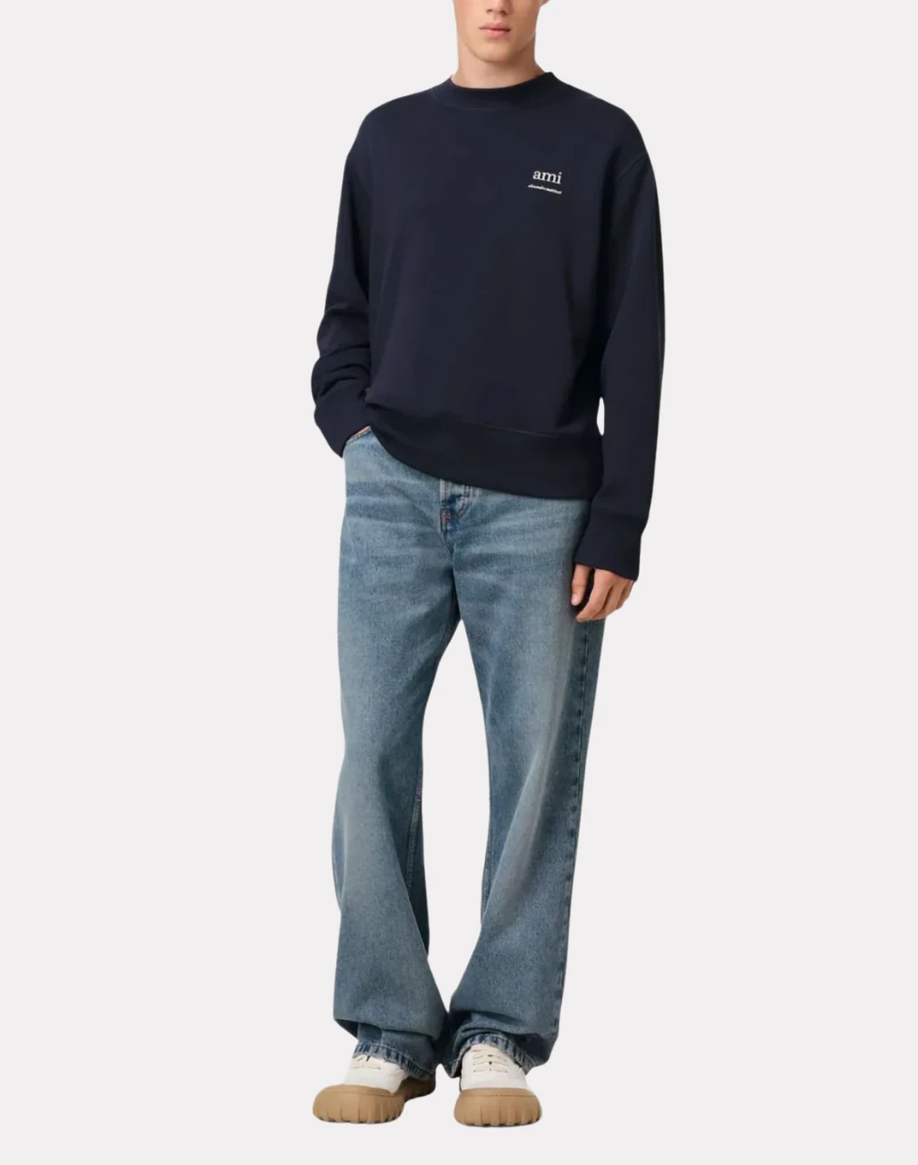 Lacivert Logo Baskılı Sweatshirt