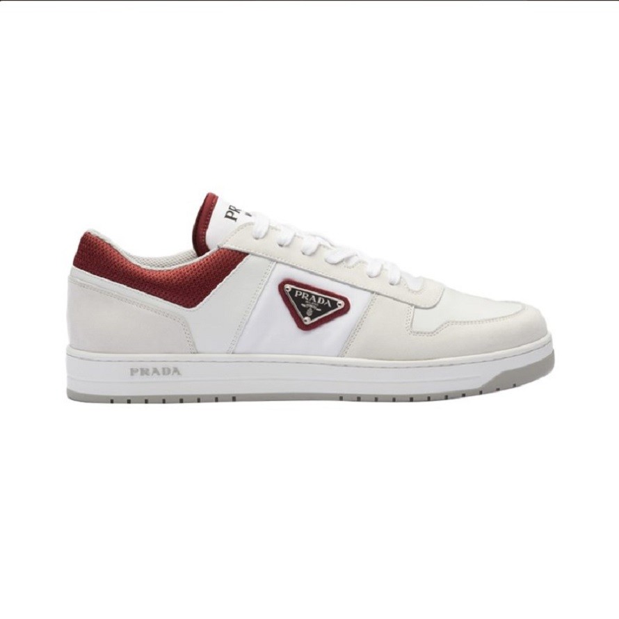 District Leather Sneakers In White/Burgundy