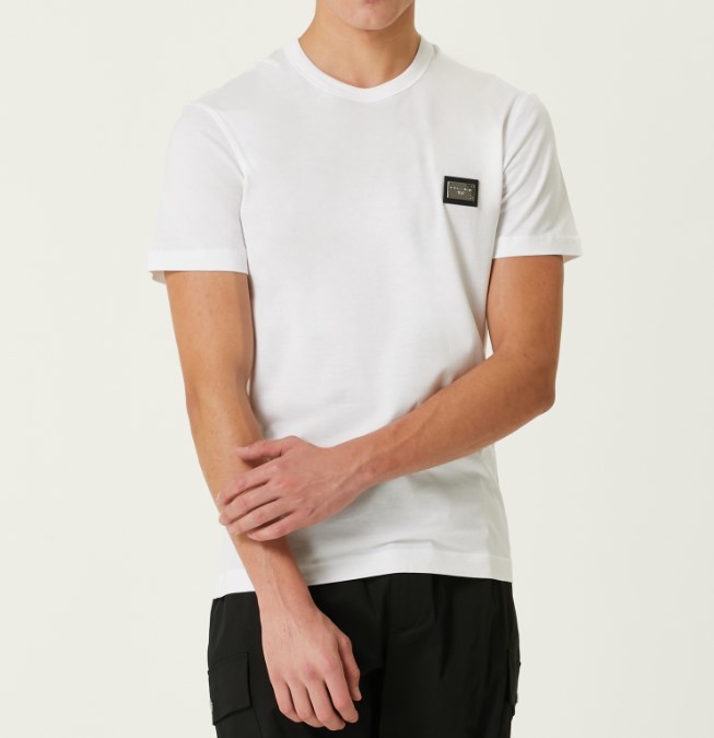 Beyaz Logo Detaylı T-shirt