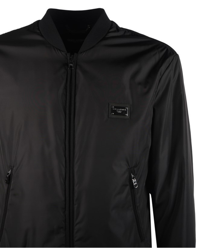 Plaque Bomber Jacket In Black