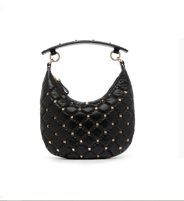Mini Hobo Rockstud Spike Nero Hobo Bag