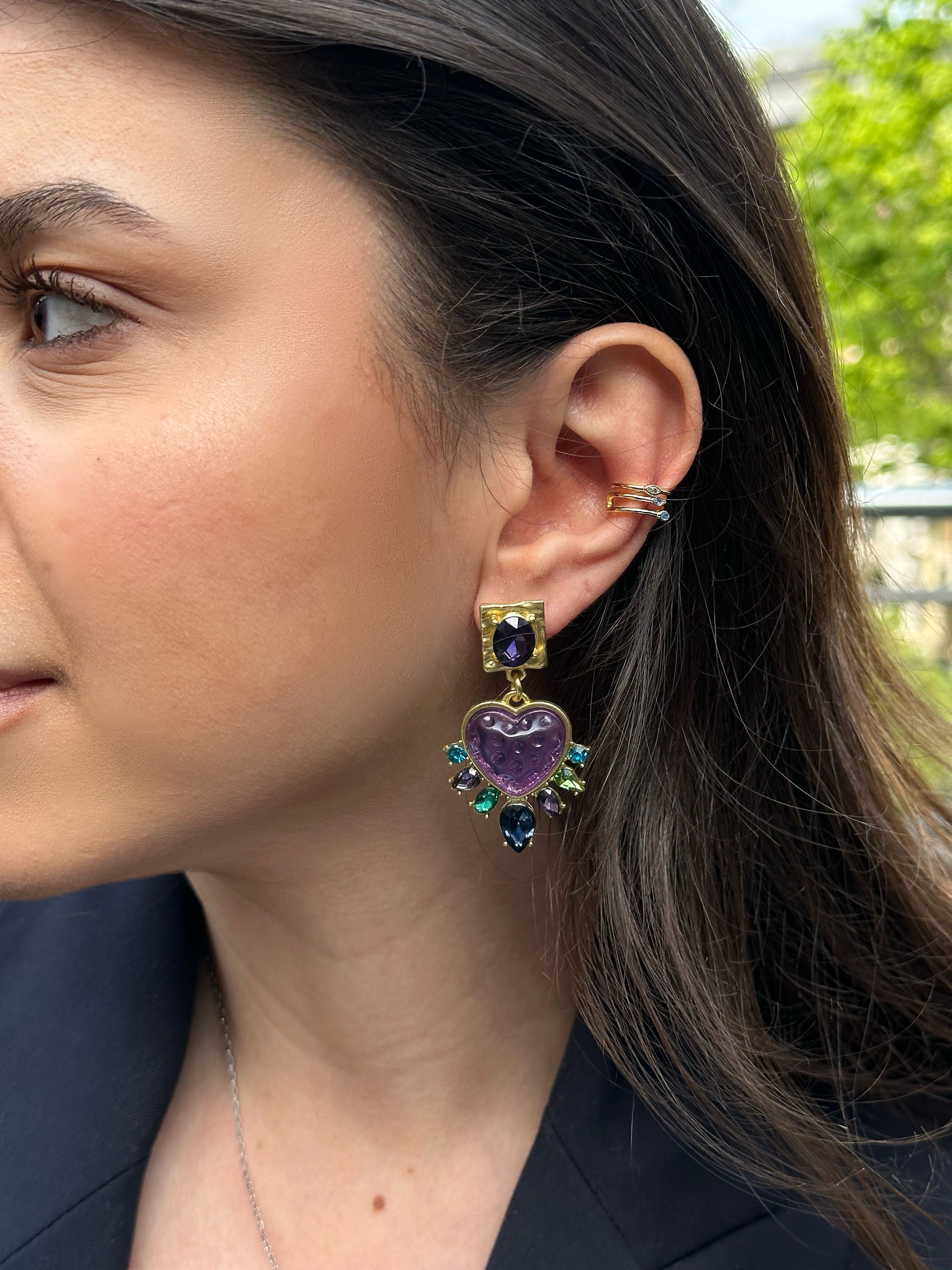 Triana Purple Hearted Earrings