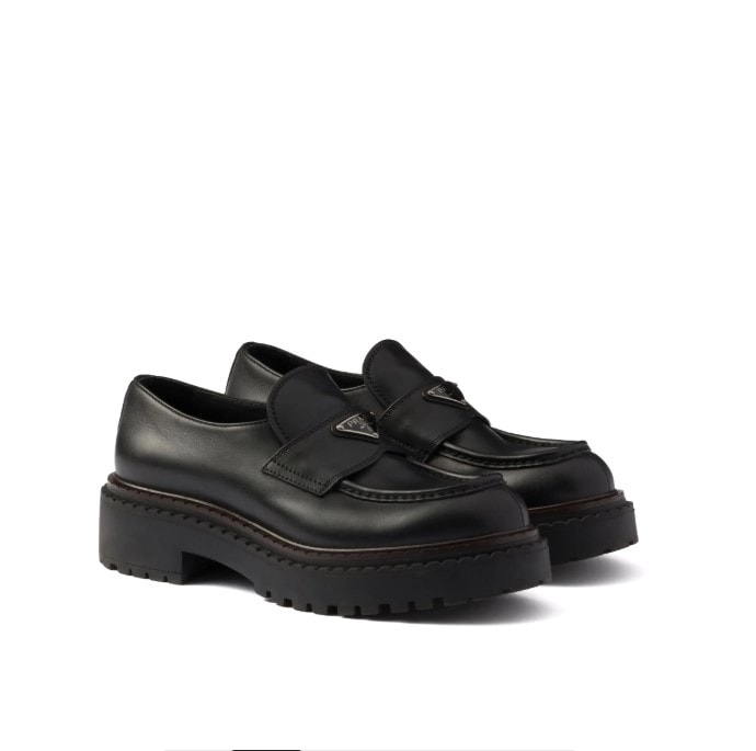 Deri Metal Logolu Erkek Loafers