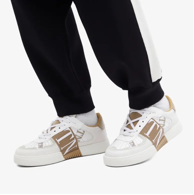 VL7N logo-strap Beyaz Deri Erkek Sneakers