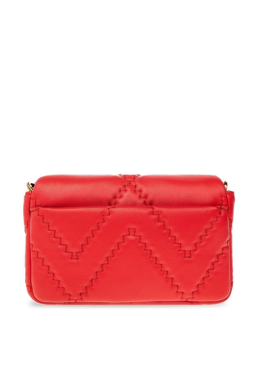 Logo Plaque Quilted Shoulder Bag