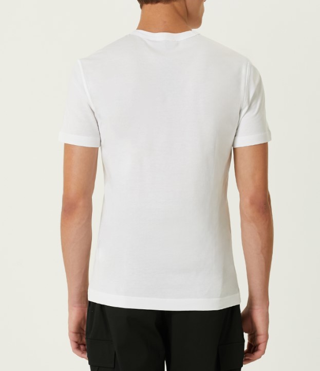 Beyaz Logo Detaylı T-shirt