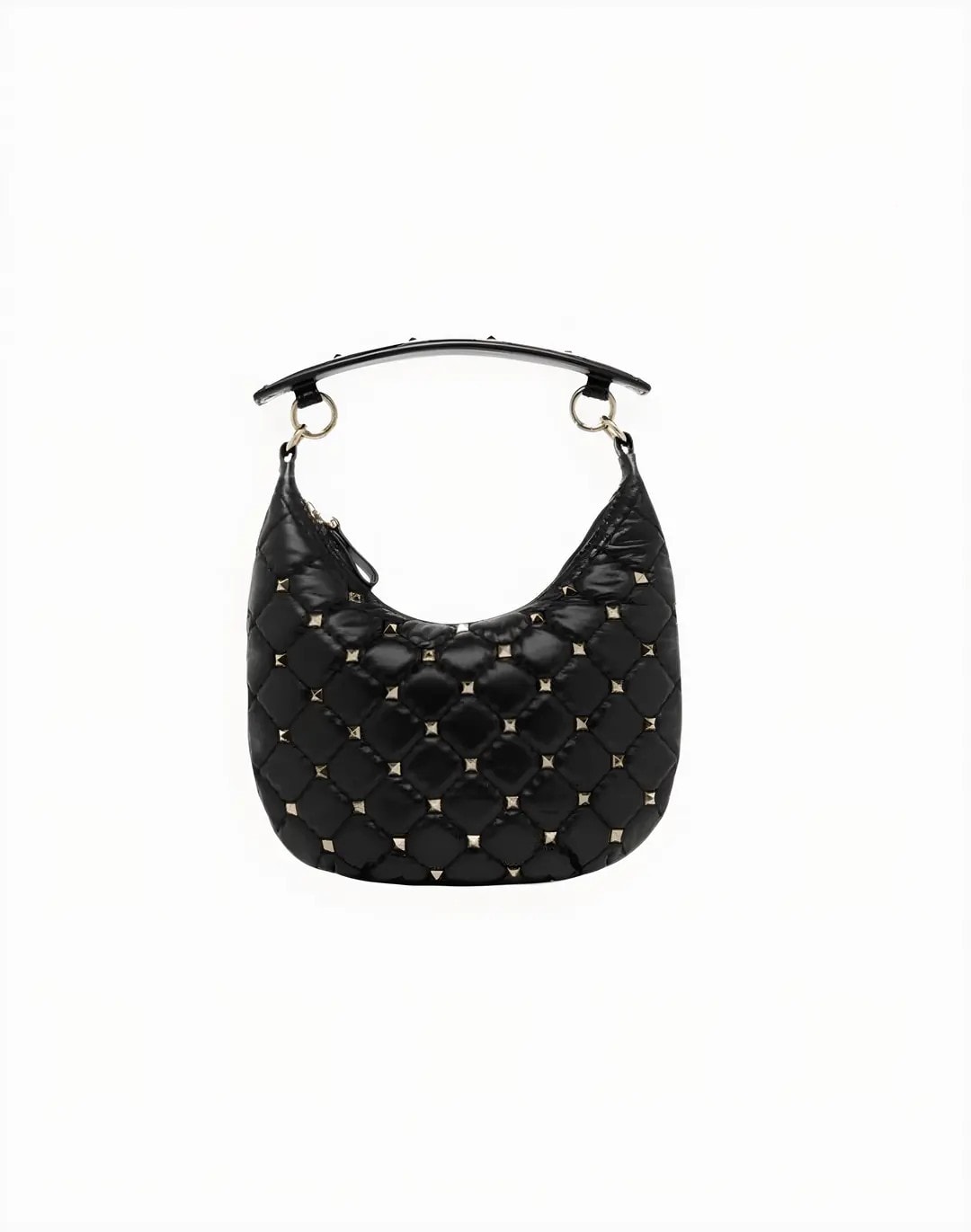 Mini Hobo Rockstud Spike Nero Hobo Bag