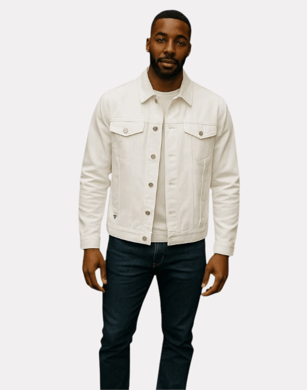 Metal Logolu Jean Ceket