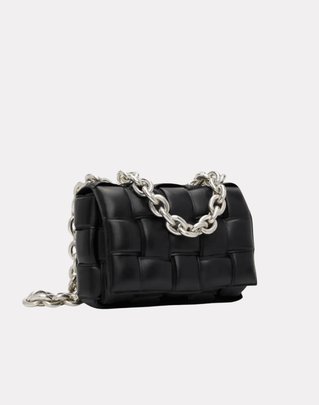 Black Padded Chain Cassette Bag