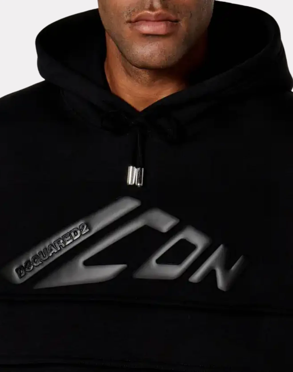 Erkek Siyah Logo Baskılı Sweatshirt