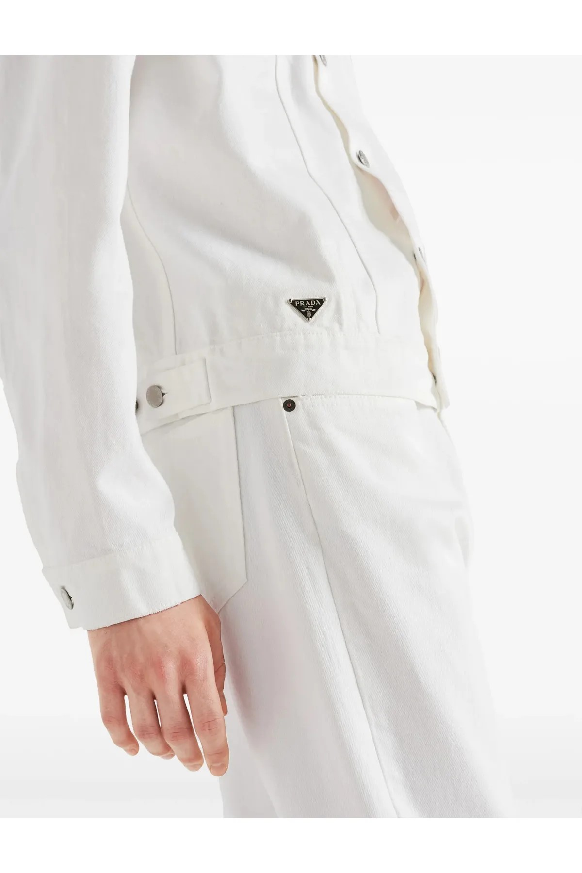 Metal Logolu Jean Ceket