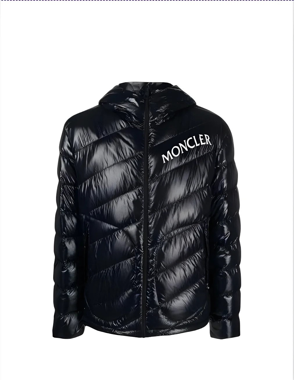 Siyah Kapüşonlu Logolu Puff Mont